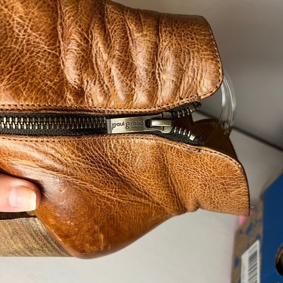 Paul Green Soft Leather Peep Toe Heeled Booties - Picture 14 of 15